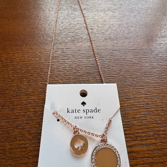 Kate Spade New York "Spot The Spade" Pave Pendant Necklace in Rose Gold NWT - Picture 2 of 13